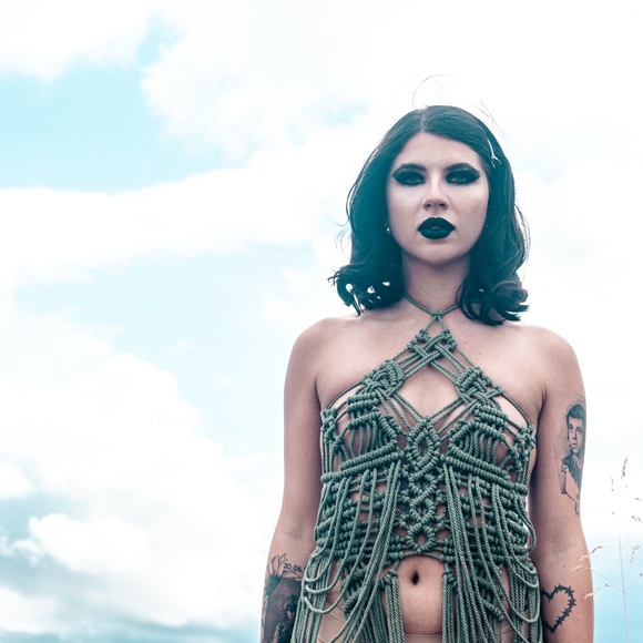 Handmade Macramé Mini Dress Festival Coachella - Picture 14 of 17